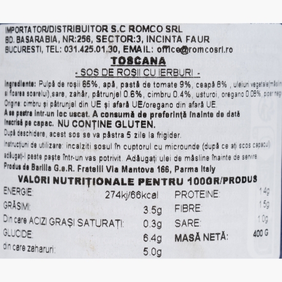 Sos Toscana pentru paste 400g 