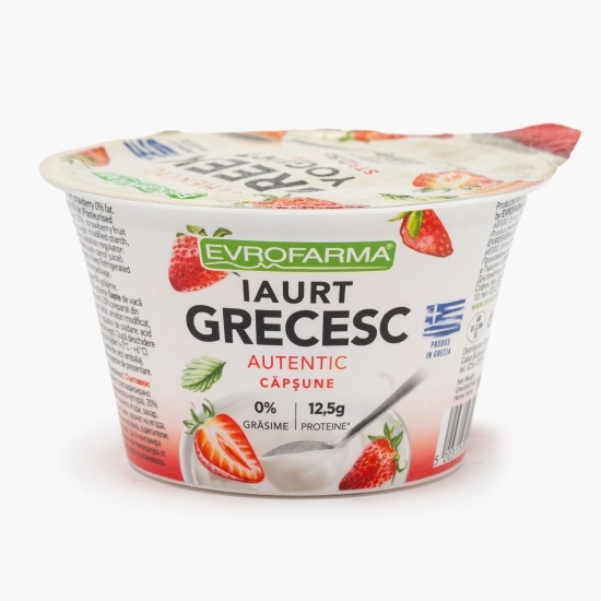 Iaurt grecesc cu căpșune, 0% grăsime, 150g
