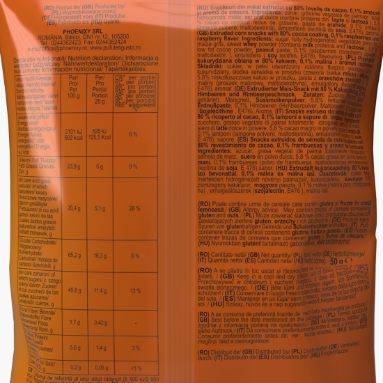 Pufuleți cu glazură de cacao și zmeură Ciocoleți 50g