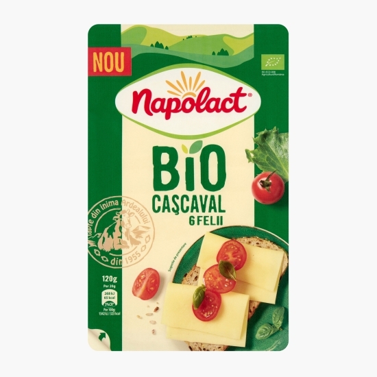 Cașcaval de vacă eco felii 120g