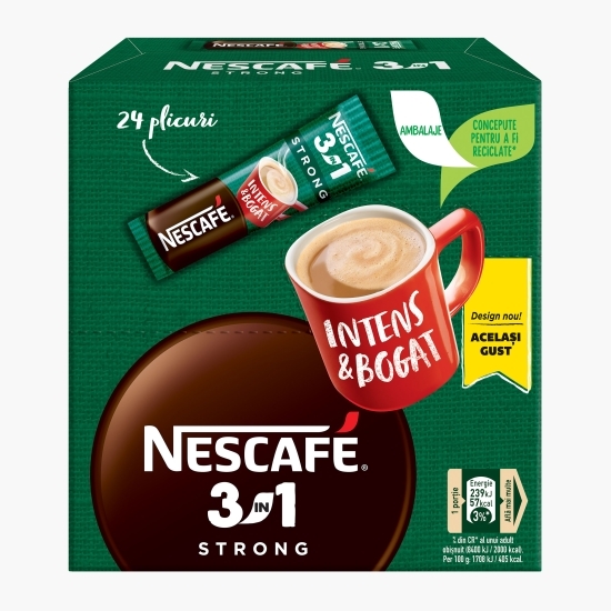Mix de cafea instant 3în1 Strong plicuri, 24x 14g