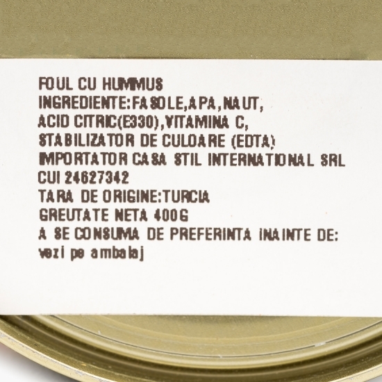 Conservă Foul Medammes (fasole Fava) & humus 400g