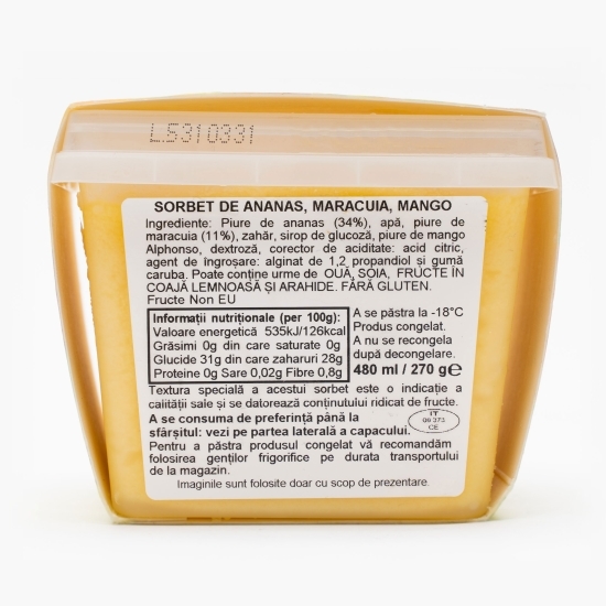 Sorbet ananas, fructul pasiunii 270g