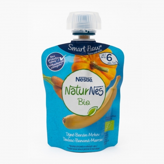 Piure eco bebeluși dovleac, banană și morcov, +6 luni, 90g