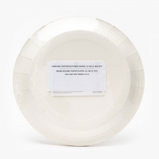 Farfurii de carton rotunde 23cm 12 buc