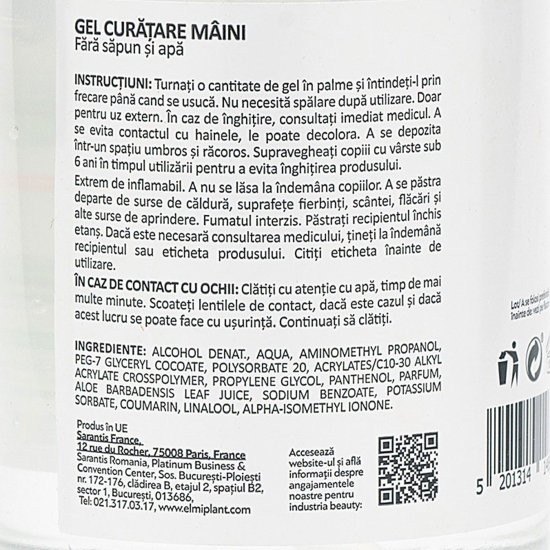 Gel curățare mâini cu aloe vera 0.5l