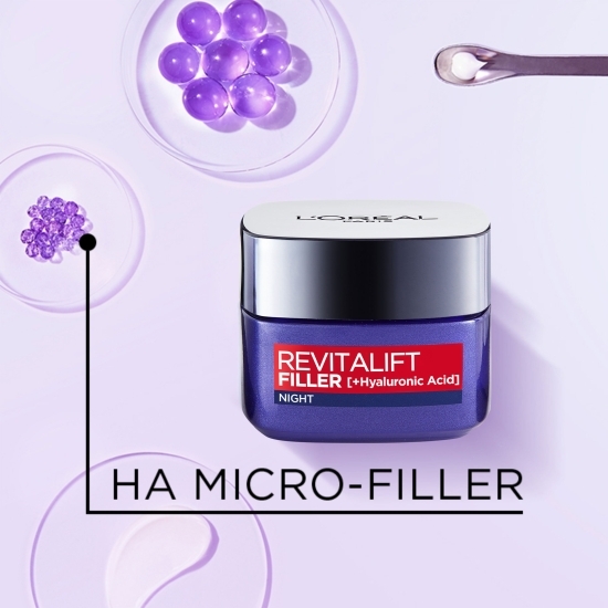 Cremă de noapte antirid Revitalift Filler + Hyaluronic Acid, 50ml