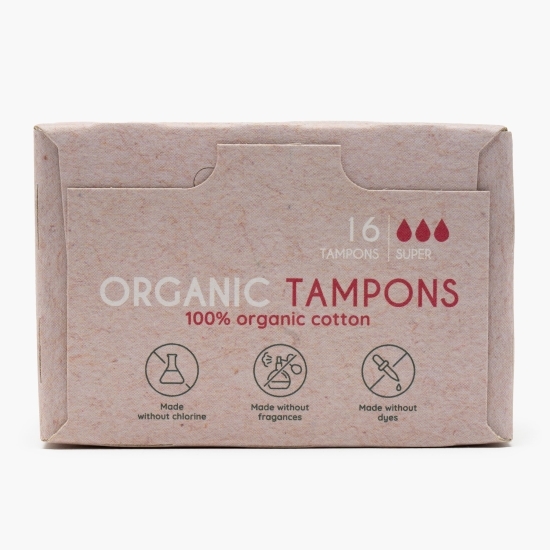 Tampoane din bumbac organic Regular 16 buc