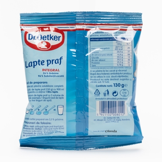 Lapte praf integral 26% grăsime, 130g
