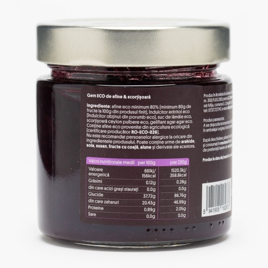 Gem eco de afine și scorțișoară, fără zahăr adăugat 230g