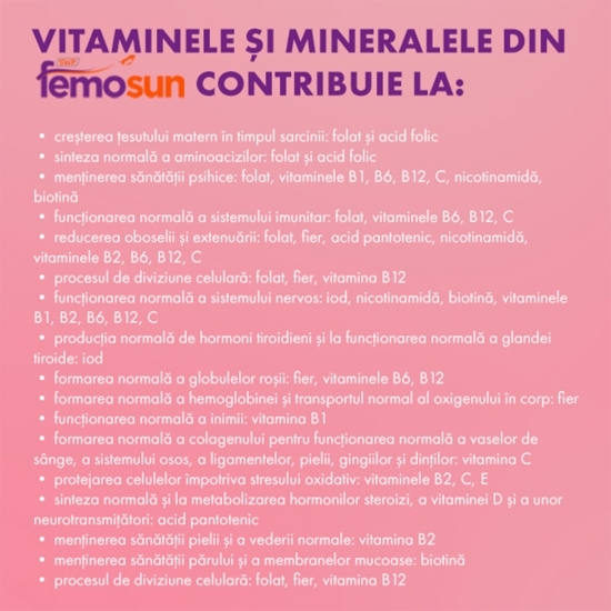 FemoSun,  supliment alimentar pentru sarcină, 30 capsule