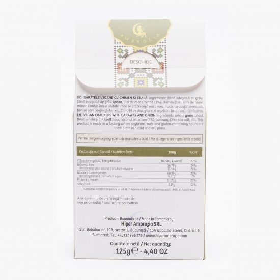 Sărățele vegane cu chimen și ceapă 125g