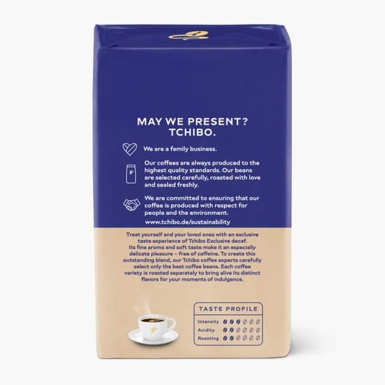 Cafea prăjită și măcinată decofeinizată Exclusive Decaf 250g 