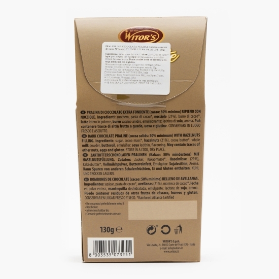 Praline ciocolată neagră cu umplutură alune Deluxe Noisette 130g