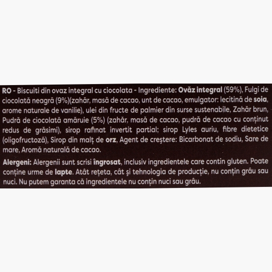 Biscuiți din ovăz integral cu ciocolată 200g