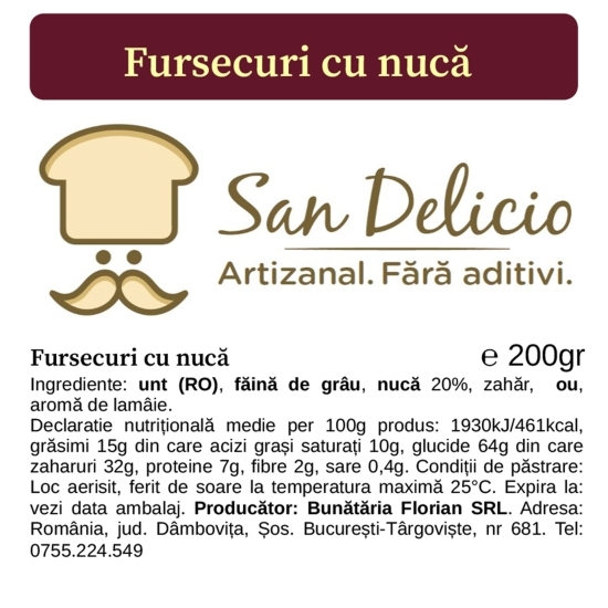 Fursecuri cu nucă 200g