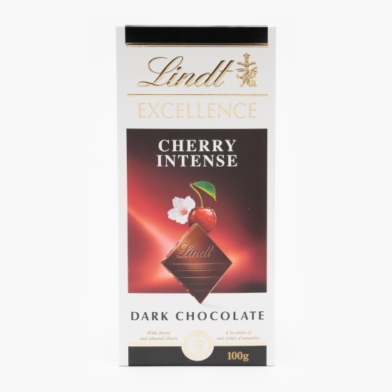 Ciocolată amăruie cu cireșe și bucăți de migdale 100g