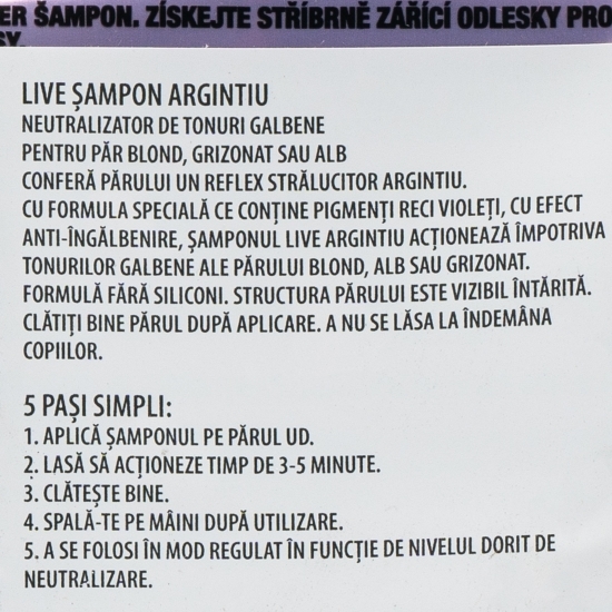 Șampon pentru neutralizarea tonurilor de galben 200ml