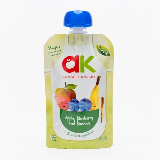Piure eco din mere, afine și banane, pentru copii 6+ luni, 100g