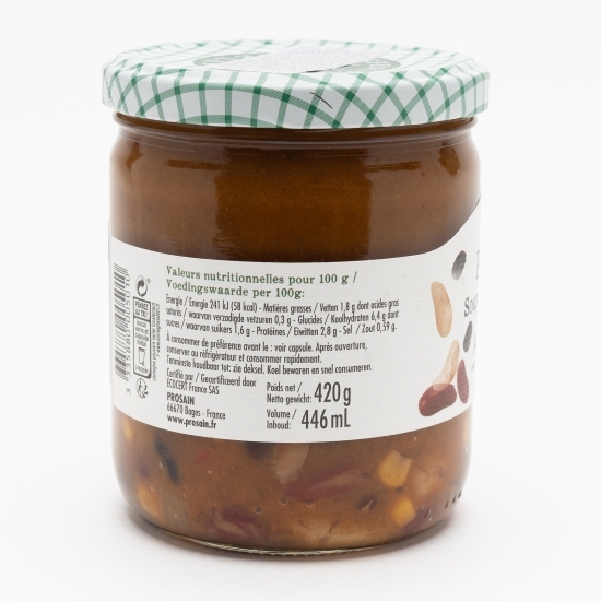 Supă mexicană eco cu fasole albă, neagră și roșie 420g