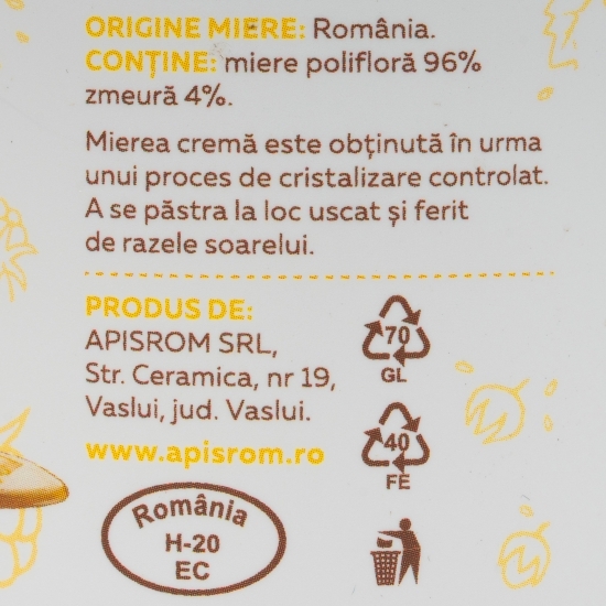 Miere cremă cu zmeură 280g