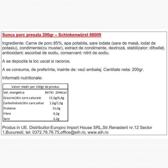 Șuncă de porc presată 200g
