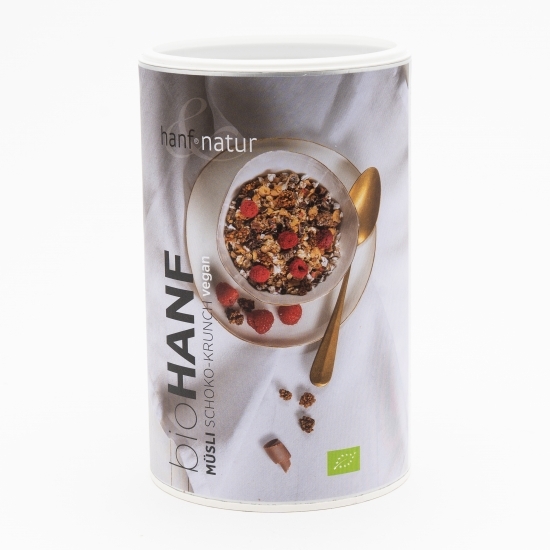 Musli crocant cu ciocolată și semințe de cânepă eco 400g