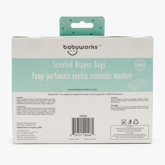 Pungi parfumate pentru scutece 200 buc 