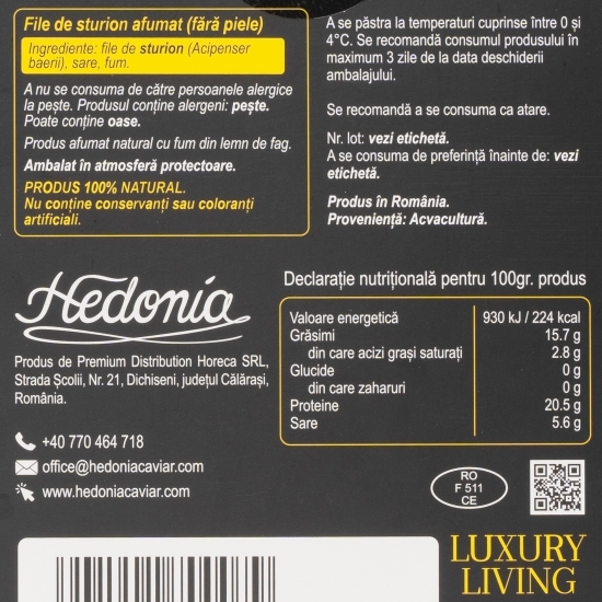 File de sturion afumat 100g