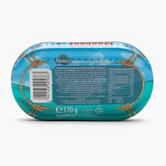 File de hering în sos de roșii 170g