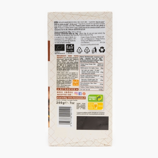 Ciocolată neagră eco pentru desert 58% cacao 200g