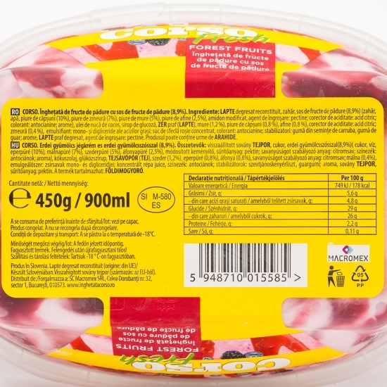 Înghețată de fructe de pădure cu sos de fructe de pădure 450g