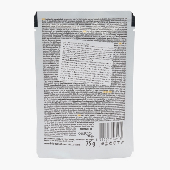 Hrană complementară pentru pisici, supă de rață, 75g