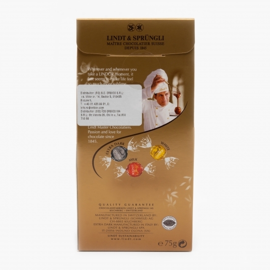 Bomboane de ciocolată asortate cu umplutură cremoasă 75g