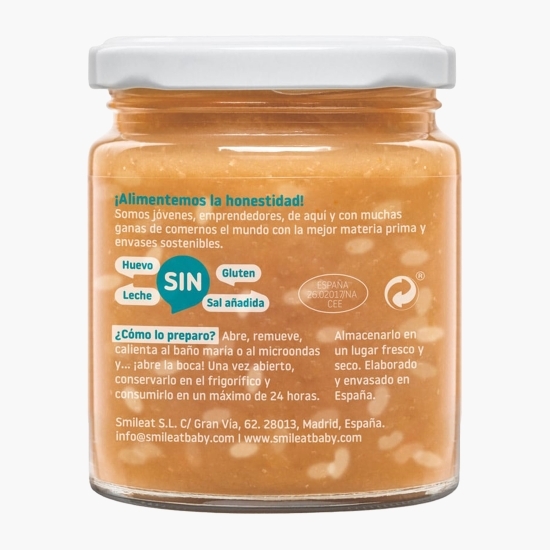 Piure eco cu somon, mazăre și orez integral, +10 luni, 230g