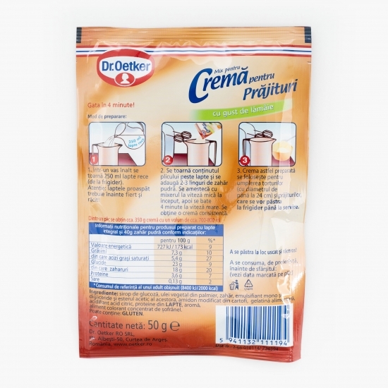 Mix de cremă pentru prăjituri cu gust de lămâie 50g