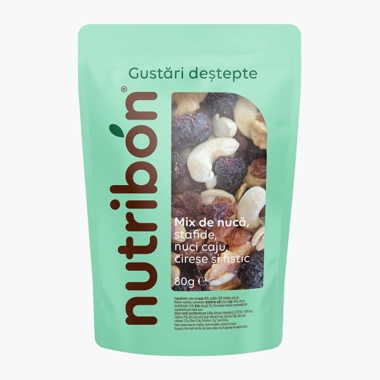 Power Mix (miez de nucă, stafide, nuci caju, cireșe, fistic) 80g
