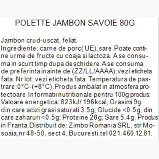 Jambon Savoie 80g