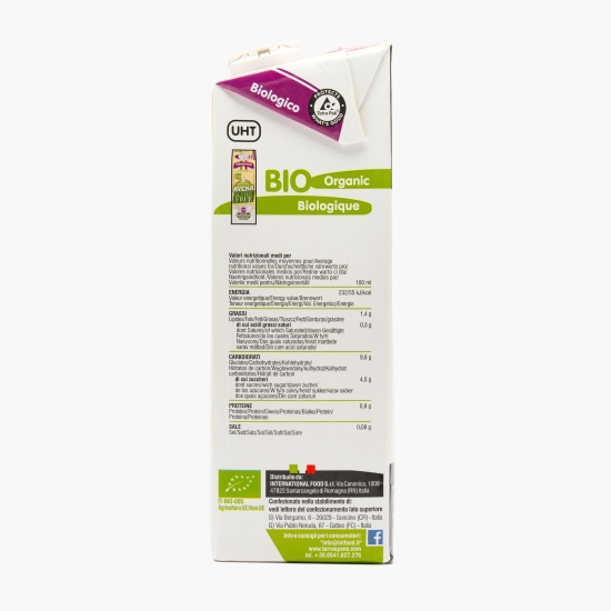 Băutură vegetală eco din ovăz, fără gluten și fără zahăr 1l