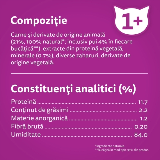 Hrană umedă pentru pisici, 85g, Pure Delight cu pui în aspic