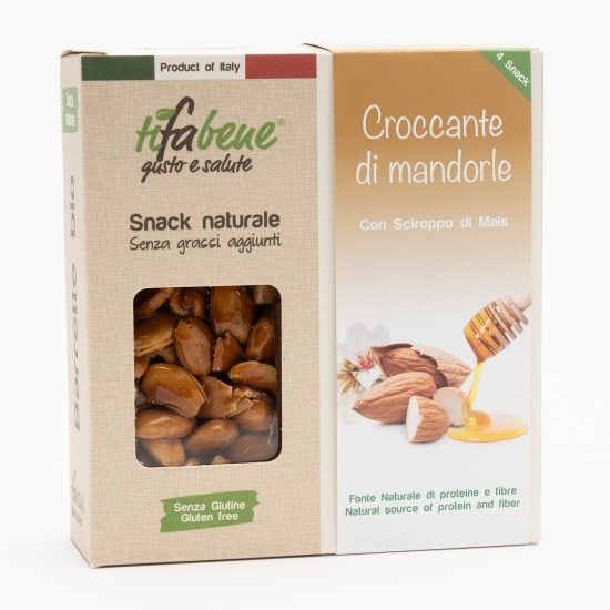 Pachet 4 batoane crocante din migdale eco fără zahăr 4x40g