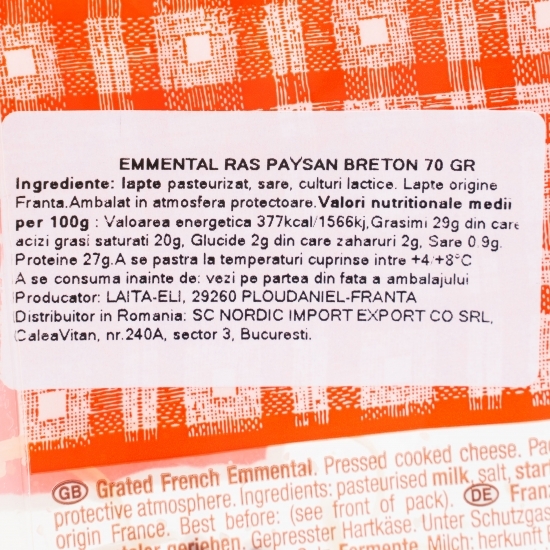 Brânză Emmental rasă 70g