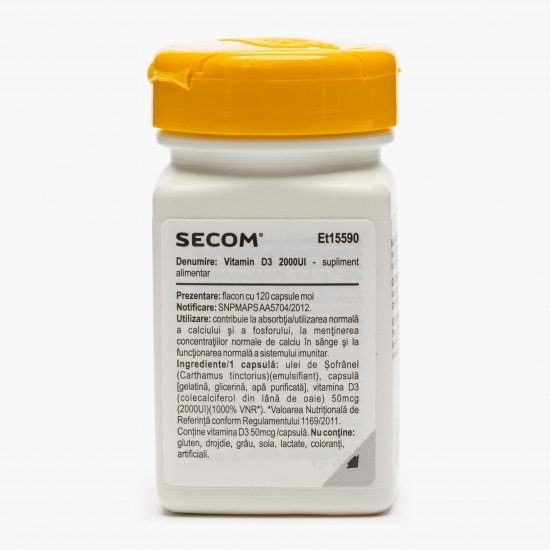Vitamina D3 2000 UI (adulți) 120 capsule