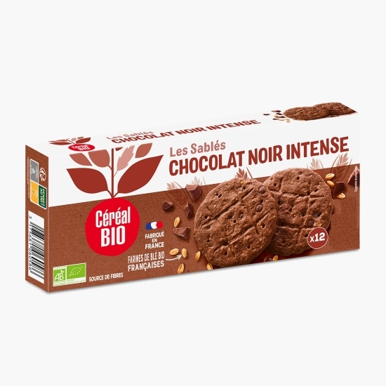 Biscuiți eco cu ciocolată neagră 132g