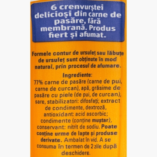 Crenvurști carne de pasăre 6 buc, 180g