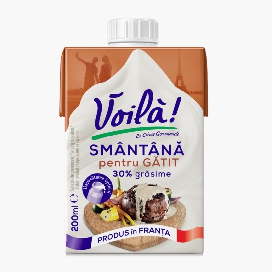 Smântână lichidă pentru gătit, 30% grăsime 200ml