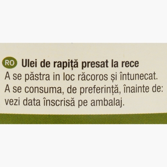  Ulei extravirgin de rapiță presat la rece dublu filtrat 1l