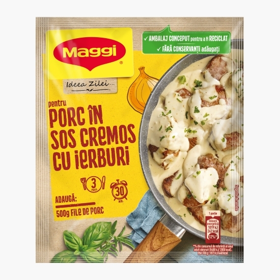 Bază pentru porc în sos cremos cu ierburi aromatice Ideea Zilei 35g