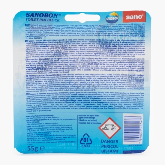 Detergent odorizant pentru vasul toaletei 5 în1 55g