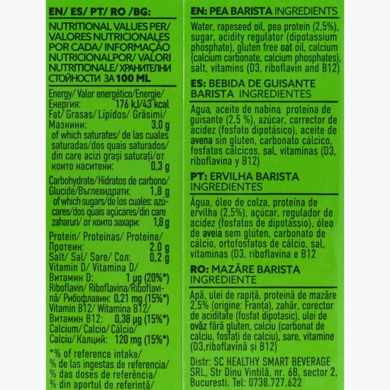 Băutură vegetală pe bază de mazăre Barista 1l